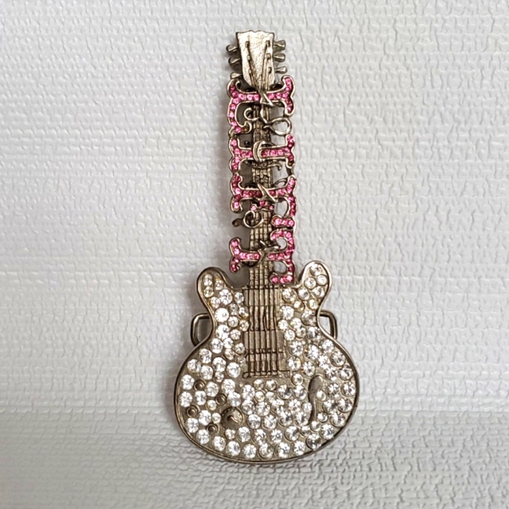 LIFT Guitar Rhinestone Belt Buckle